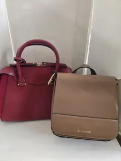 &chouette アンドシュエット ショルダーバッグ レッド ベージュ 2点