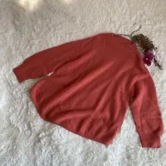 美品！ITS Internationalオレンジニット(F)長袖　丸襟