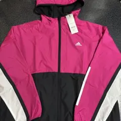 adidas ロゴ入りフード付き裏起毛ナイロンジャンバー