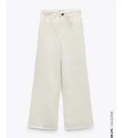 新品未使用‼️ZARA アイボリー ストレートリネンパンツ