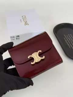 CELINE トリオンフ 三つ折り財布 ボルドー