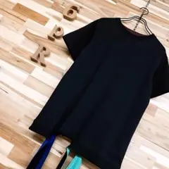 未使用タグ付き【ファセッタズム】カラー ドロープ 半袖Tシャツ 廃番 黒×青のサムネイル