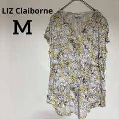 1点のみ✨ LIZ Claiborne 【M】 花柄 Vネック 半袖Tシャツ 夏