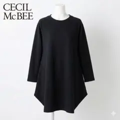 CECIL McBEE アシンメトリーチュニック 黒 F 個性的おしゃれ 美品