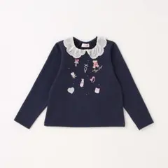 メゾピアノ お部屋モチーフ衿つきトレーナー 110cm
