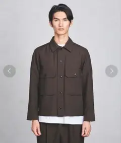 UNITED ARROWS ユーティリティジャケットウール 茶 S