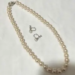 パール　ネックレス　イヤリング　セット　u