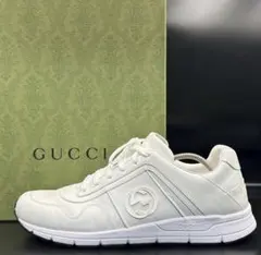 GUCCI グッチ GGロゴ シェリー レザー スニーカー サイズ8 靴 - メルカリ