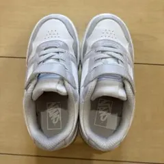 美品　VANS ホワイト/グレー スニーカー ベルクロ　17.5