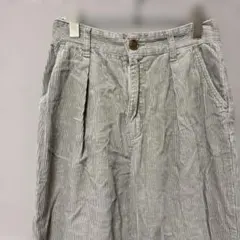 tera wear emu コーデュロイワイドパンツ(L)ライトグレー　ゆったり