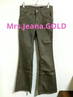 Mrs.Jeana. GOLD ブーツカットジーンズ ブラウングレー