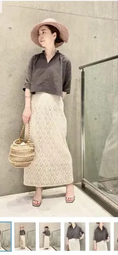 IENA ダイヤレースペンシルスカート　34