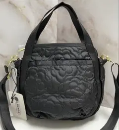 新品　LeSportsac レスポートサック　ショルダーバッグ　黒　花柄