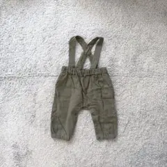 petit main サスペンダー付きパンツ 70カーキ プティマイン ベビー服