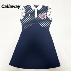 【極美品】キャロウェイ ゴルフウェア ノースリーブ ワンピース 星柄 レディース