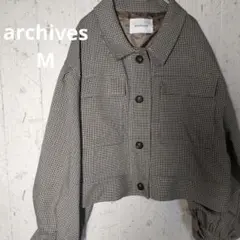 archives チェック柄 クロップドジャケット M