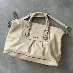 美品 COACH 2way ショルダー ハンド バッグ レザー サッチェル