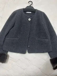 3wayノーカラーパールボタンショートジャケット couture broochのサムネイル