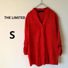 THE LIMITED　【S】赤　バンドカラー　スキッパー　シャツ　ブラウス