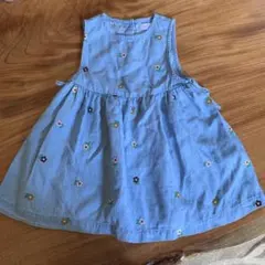 ZARA 刺繍デニムワンピース　花柄のサムネイル