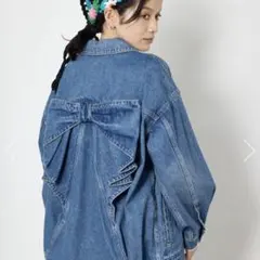 ビッグリボン デニム ジャケット - メルカリ