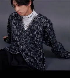 Ellno Loset エルノロゼット MIXカラーシャギーカーディガン