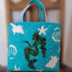 ハワイアンキルトバッグ　シェルとマーメイド