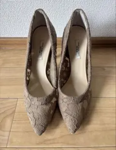 花柄 レース デザイン パンプス ハイヒール 23.5cmのサムネイル