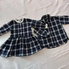 Polo babyチェック柄　ワンピース（90cm)シャツ(100cm)