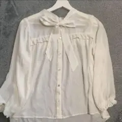 リボンブラウス ボウタイ ホワイト