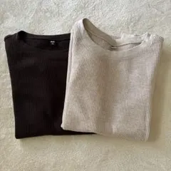UNIQLO ワッフルTシャツ 2色セット