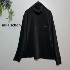 【mila schön】 ブラックタートルネックカットソー日本製