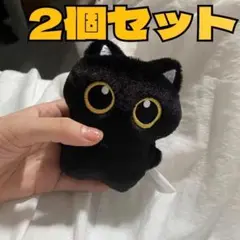 新品！黒猫のぬいぐるみ　2個セット　チェーン付き　キーホルダー　ねこ