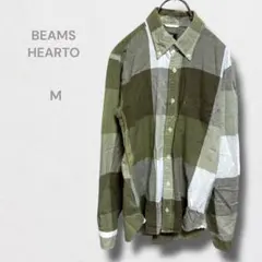 ビームスハート シャツ チェック柄 長袖 綿100% アメカジ ミリタリー M