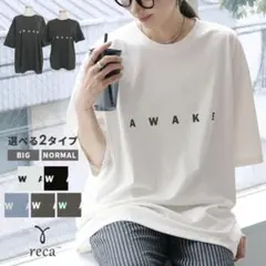 お値下げ！reca AWAKE ロゴ 半袖 ビックTシャツ　ホワイトのサムネイル