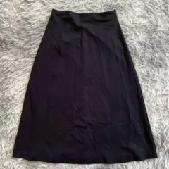 【UNIQLO】黒 フレアロングスカート S ウエストゴム入り ゆったり