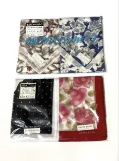 新品未使用　花柄ハンカチ　計4枚