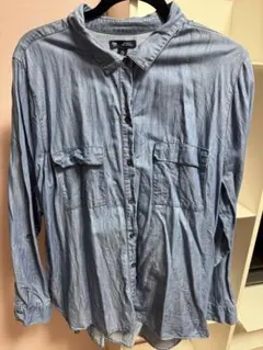 Gap ボーイフレンドフィットシャツ XL デニムブルー