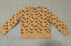 しまむら　バースデイ　ディズニー　ミッキーマウス　茶色　トレーナー　110cm