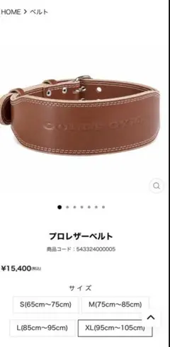 GOLD'S GYM プロレザーベルト Mサイズ ブラウン - メルカリ
