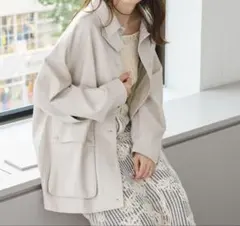 カスタネ　フェイクレザーシャツジャケット