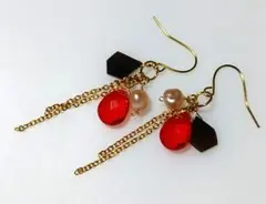 天然石    ブラウントルマリンランダムカットピアス