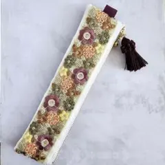 インド刺繍リボンマルチポーチ　ペンケース　ハンドメイドポーチ