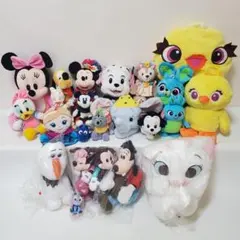 ディズニー ぬいぐるみキーホルダー ストラップ マスコット 30点セット