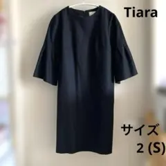 Tiara フレア袖ワンピース 七分袖　ブラック　サイズ2(S)のサムネイル