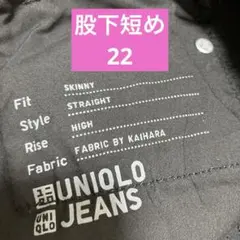 UNIQLO JEANS 股下短めストレートデニム 22