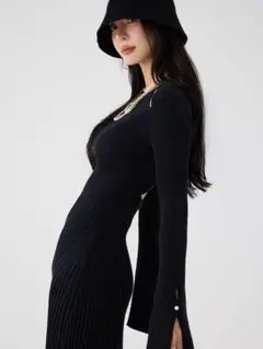 eimy istoireリブニットフレアワンピース