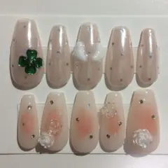 ネイルチップ　つけ爪　ウィッシュコア　クローバー　 羽　バラ　ドット