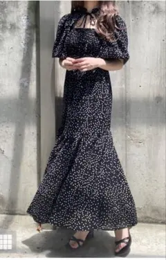 前後2Wayドット柄ティアードワンピース k9144c