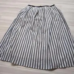 LANVIN ストライプ フレアスカート 38のサムネイル